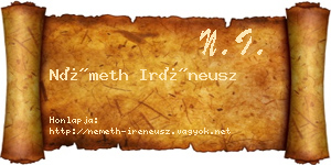 Németh Iréneusz névjegykártya